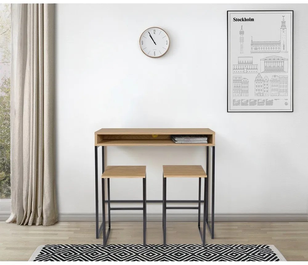 Работна маса с дъбов плот 35x100 cm Frame – Woodman