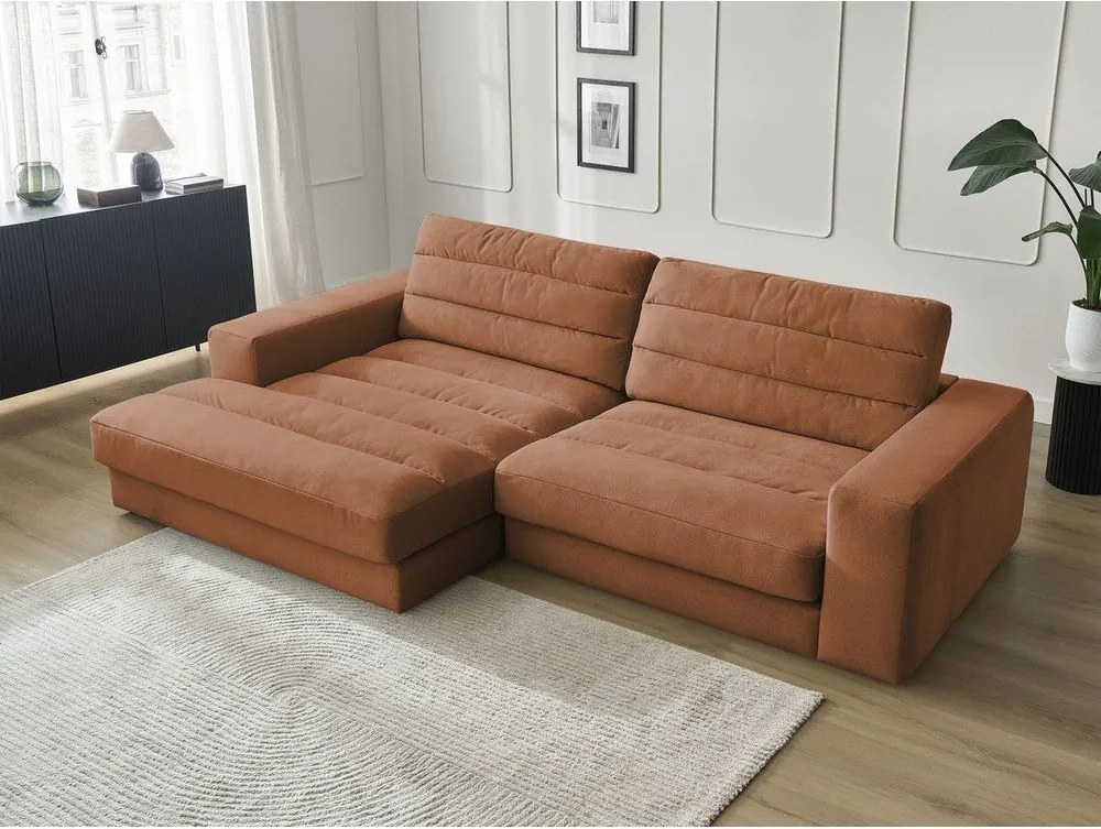 Оранжев кадифен ъглов диван (ляв ъгъл) Sierra – Bobochic Paris