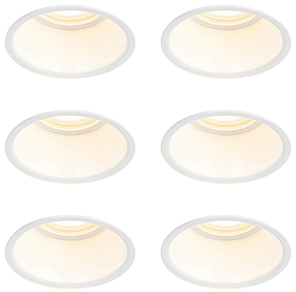 Комплект от 6 вградени прожектора бели GU10 50mm IP44 - Dept