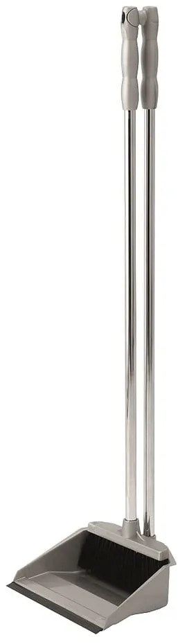 Сива лопатка за прах с дълга дръжка Dust - Addis