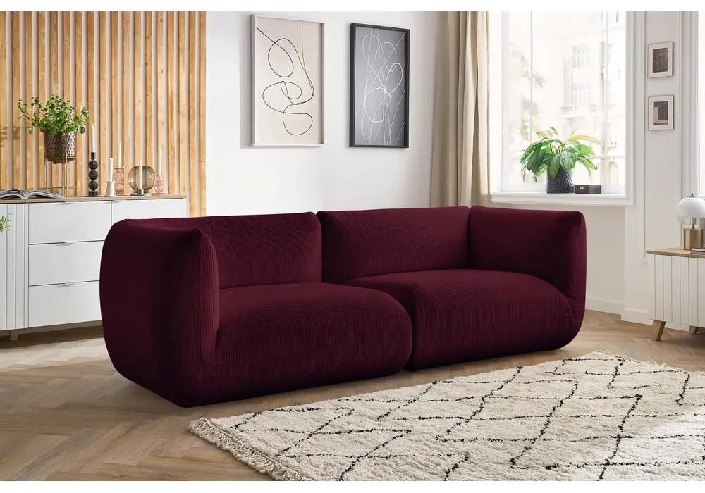 Велурен диван в цвят бордо 260 cm Lecomte - Bobochic Paris