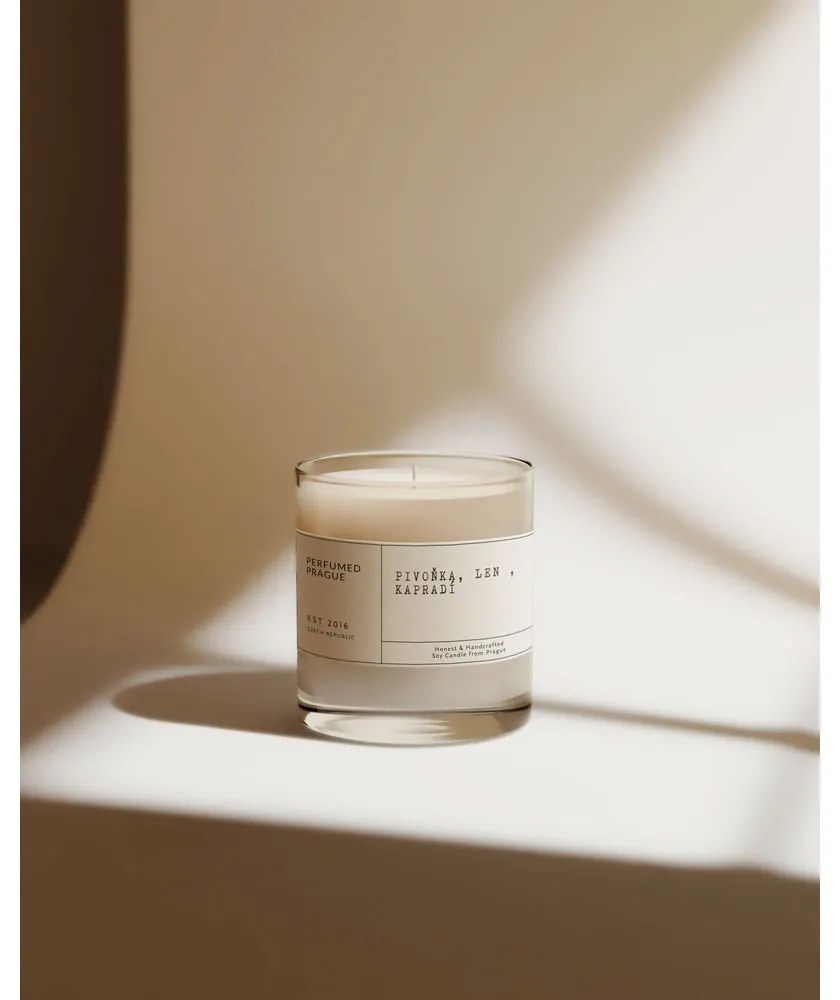 Ароматна свещ от соев восък време на горене 40 час #68 Peony, Linen, Fern – Perfumed Prague