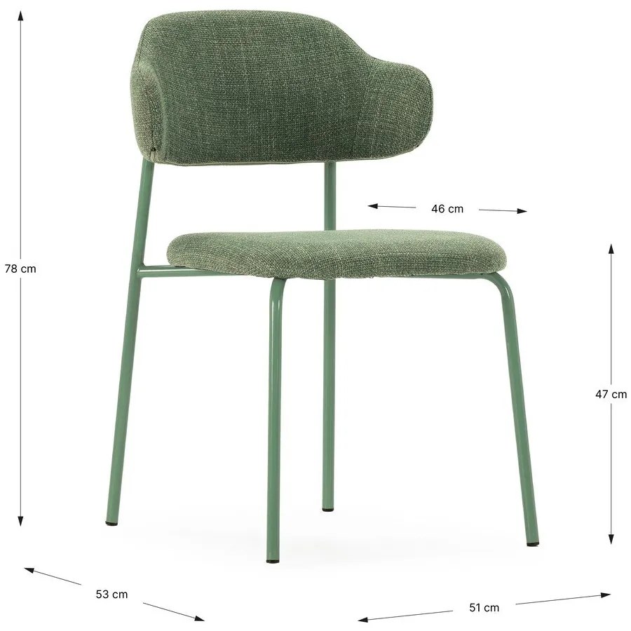 Зелени трапезни столове в комплект от 4 бр. Adriel – Marckeric