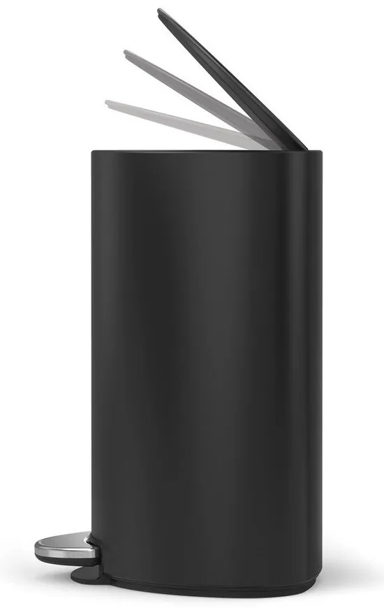 Матово черно метално кошче за боклук с педал 6 l – simplehuman