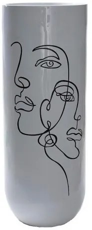 Ваза DKD Home Decor Абстрактен Бял Смола Модерен (35 x 35 x 90 cm)
