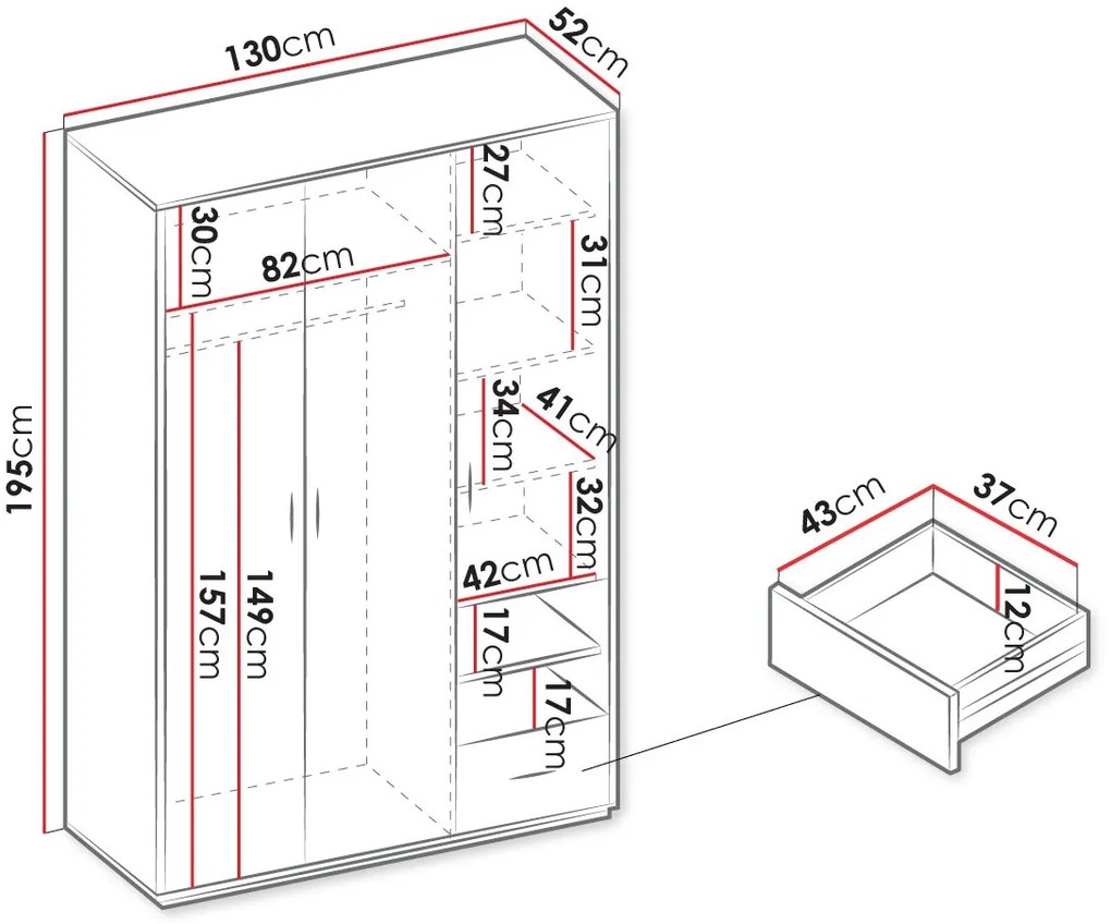 Гардероб Qubic 3D1S