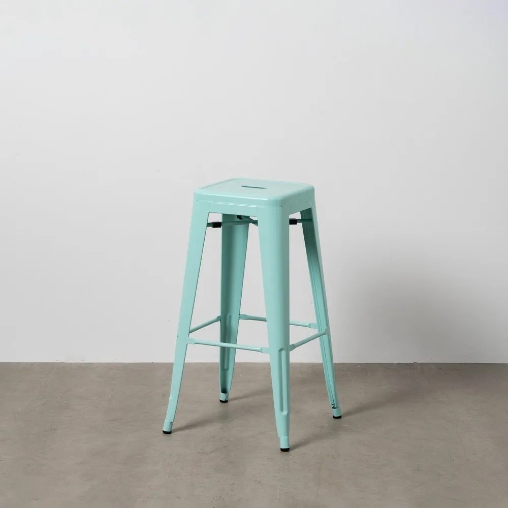 Тюркоазени метални бар столове в комплект 2 бр. (височина на седалката 76,5 cm) – Ixia