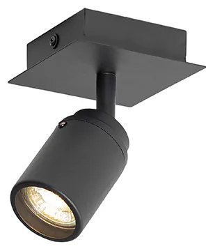 Модерен прожектор за баня черен квадратен IP44 - Ducha