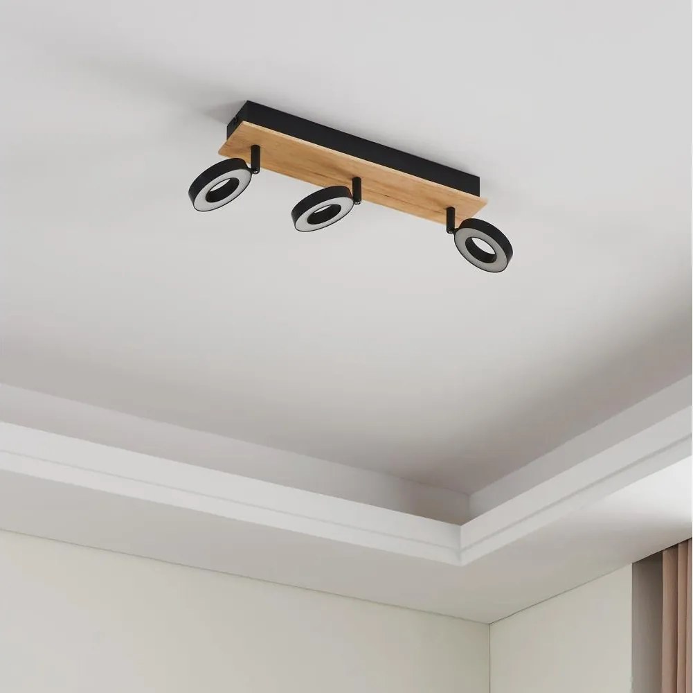 Eglo 901204 - LED точково осветително тяло RIELVES 3xLED/4,2W/230V черно/кафяво