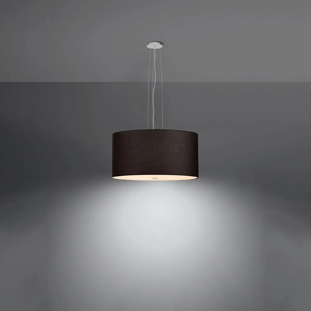 Черно висящо осветително тяло с текстилен абажур ø 50 cm Volta – Nice Lamps