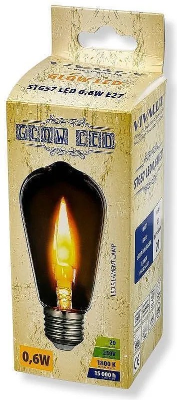 LED крушка VIVALUX GLOW LED, 0.6W, E27, 1800K