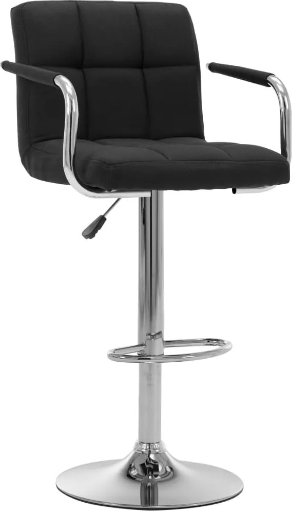 283415 vidaXL Бар стол, черен, текстил