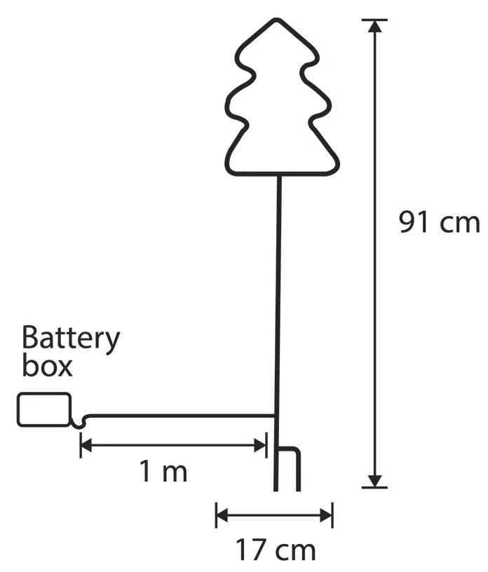 Коледен неон градински прожектор зелена елха с LED и таймер IP44 - Fura