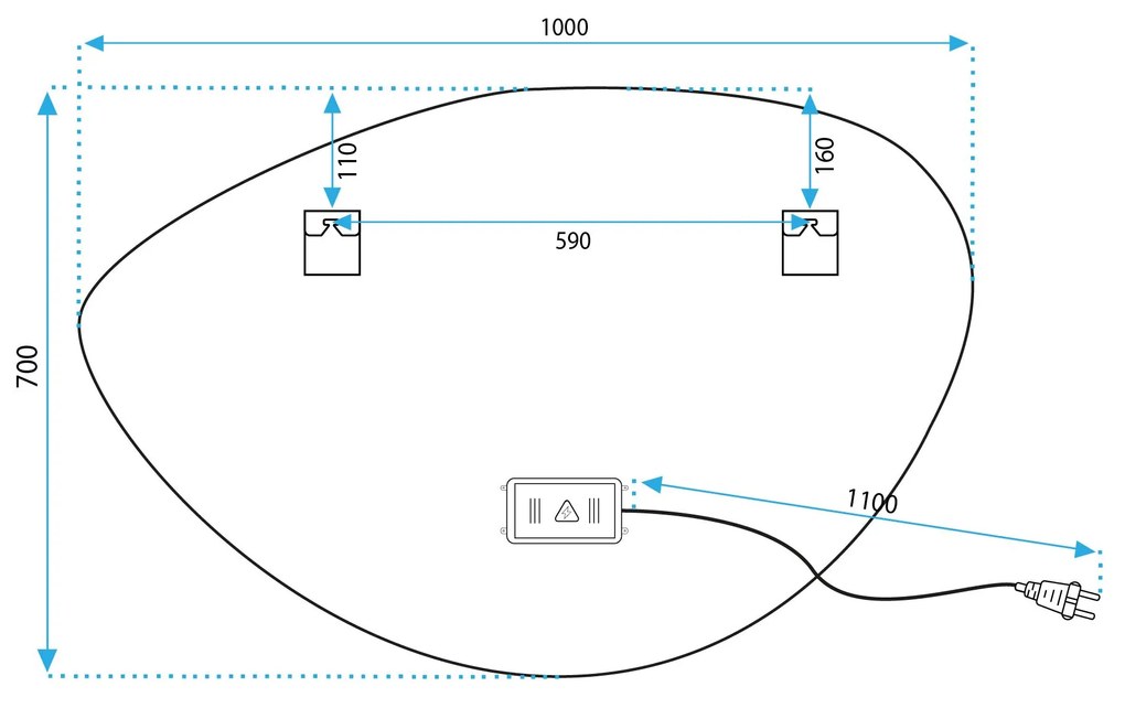 Огледало LED 70x100cm FOG