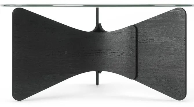 Черна кръгла масичка за кафе със стъклен плот 87x87 cm Madera – Umbra