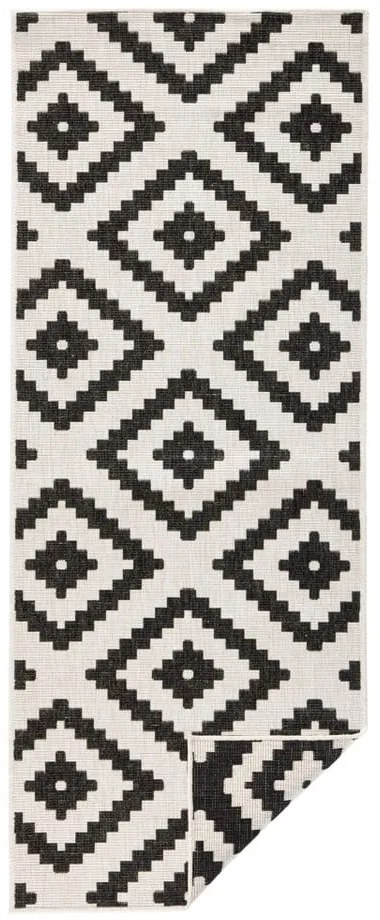 Черно-кремав килим за открито , 80 x 250 cm Malta - NORTHRUGS