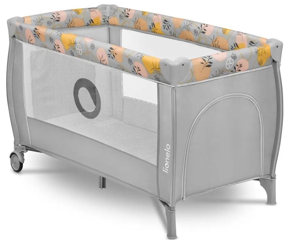 Lionelo - Портативно креватче STEFI PLUS, розово/жълто