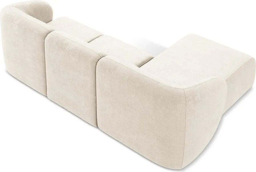 Бежов шенилов ъглов диван (ляв ъгъл) Lani – Makamii