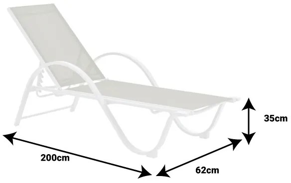 Шезлонг Атан 152-000024 цвят бял-екрю