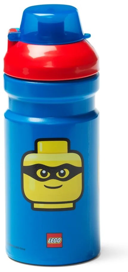 Синя бутилка за вода с червен капак , 390 ml Iconic - LEGO®