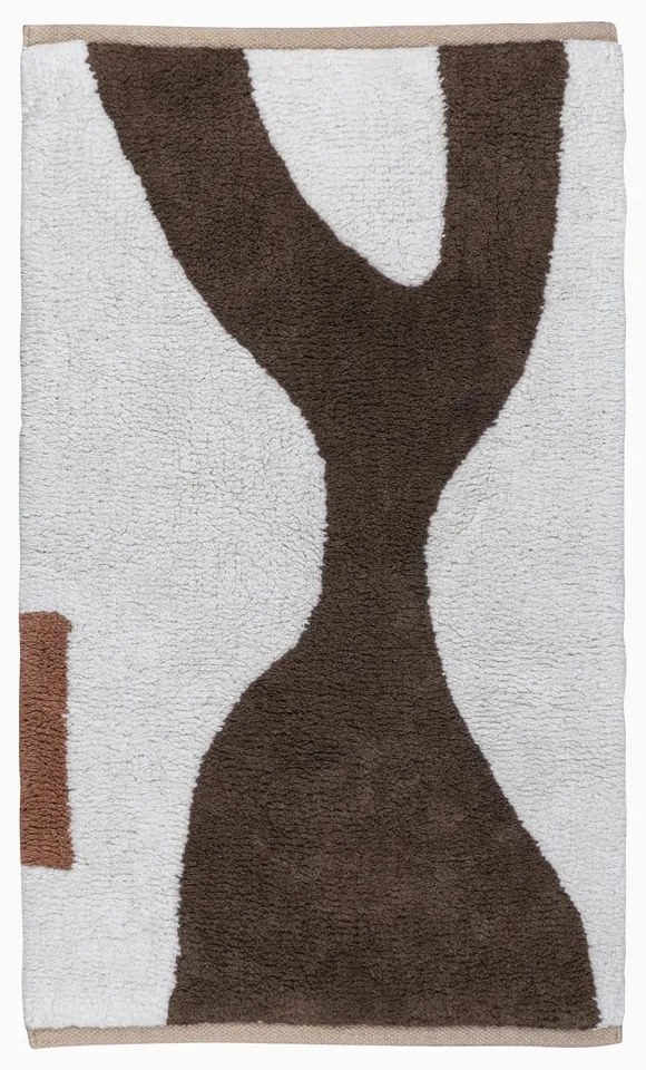 Бяло-кафяв памучен килим подходящ за пране 50x80 cm Figura – Mette Ditmer Denmark