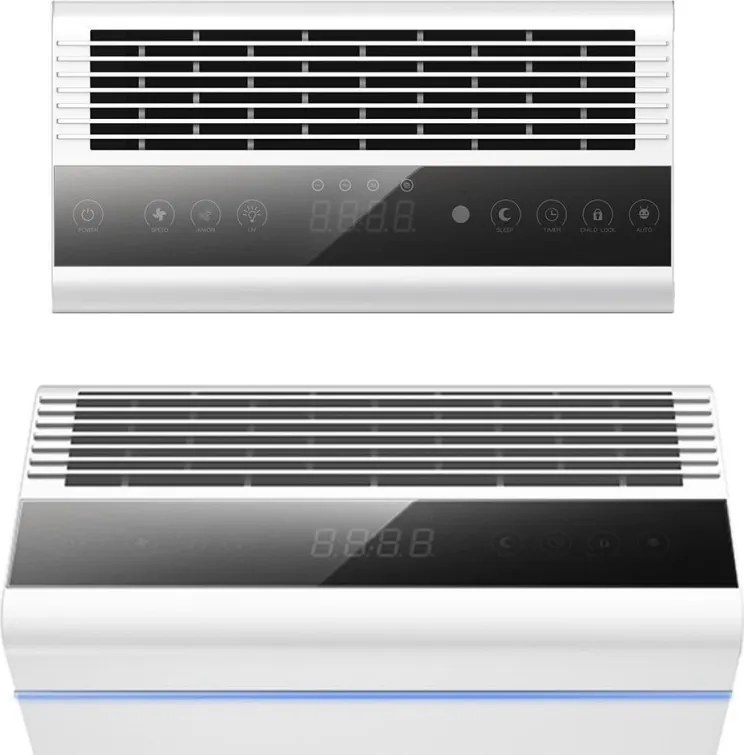 Пречиствател за въздух Attractive Oberon 350, 85W, За до 65 м2, 350 м3/ч, 3 скорости, WiFi, Йонизация, Интелигентни сензори, Дистанционно, Тъчскрийн, Бял/черен