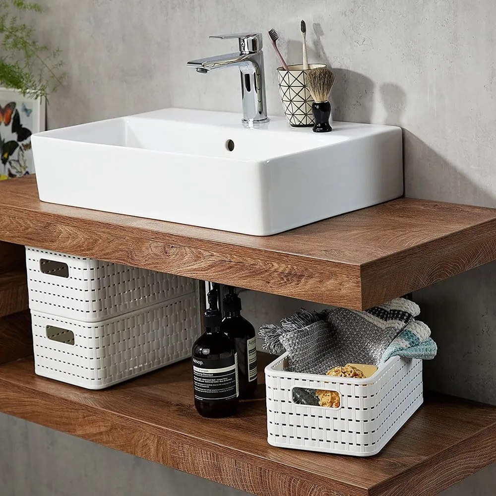 Бежова кошница за съхранение, изработена от рециклирана пластмаса Country - Rotho