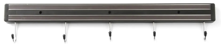 Черна магнитна лента за ножове с 5 кукички, дължина 47 cm - Hendi