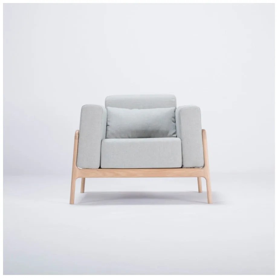 Фотьойл от дъбово дърво със синьо-сива текстилна седалка Fawn - Gazzda