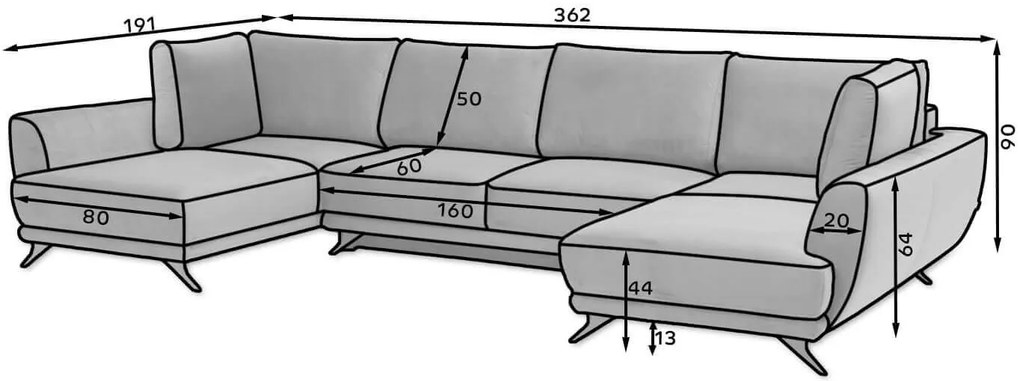 Ъглов диван Aquaria-Prasino