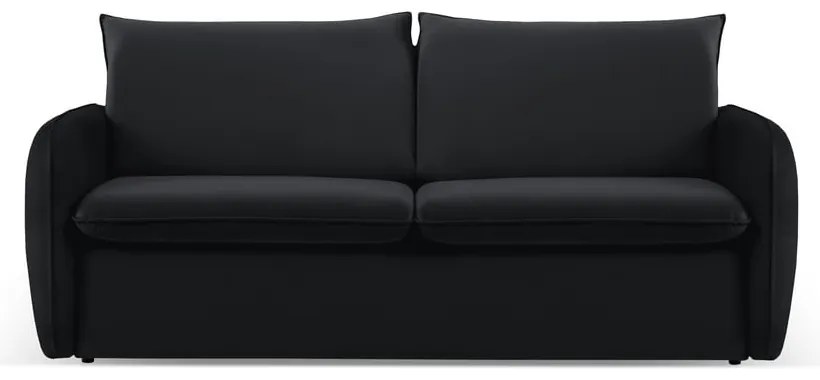 Черен кадифен разтегателен диван 194 cm Vienna - Cosmopolitan Design