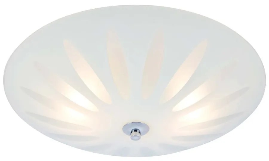 Бяло осветително тяло за таван със стъклен абажур Petal – Markslöjd