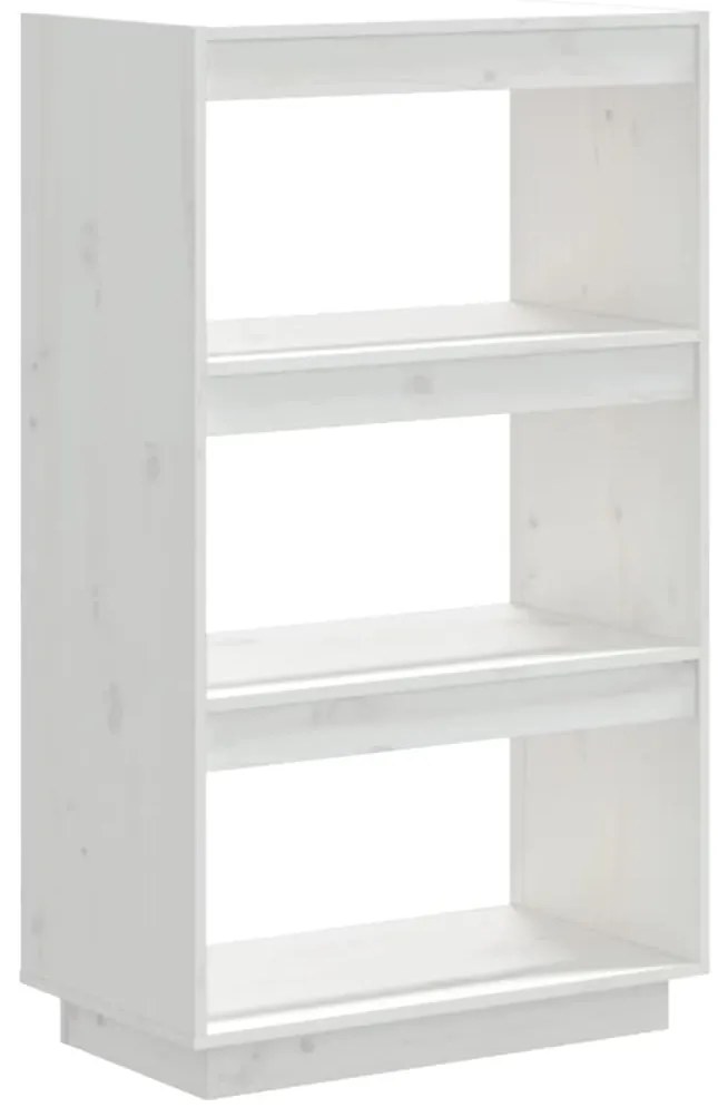 810865 vidaXL Библиотека/разделител за стая, бяла, 60x35x103 см, бор масив