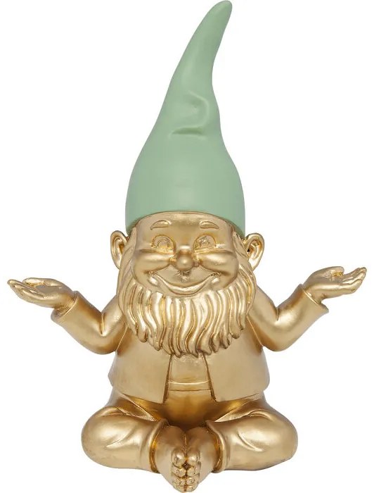 Арт.61589 Деко фигура Zwerg Meditation Gold Green 19cm