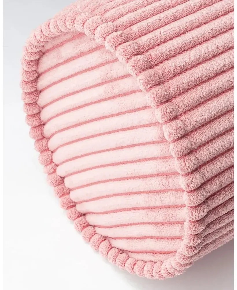 Розова детска възглавница за диван от рипсено кадифе Roll – Wigiwama