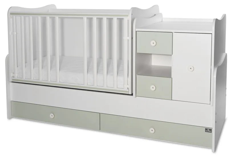 LORELLI Classic Трансформиращо се легло-люлка 190/72 см. MINI MAX БЯЛО/MILKY GREEN