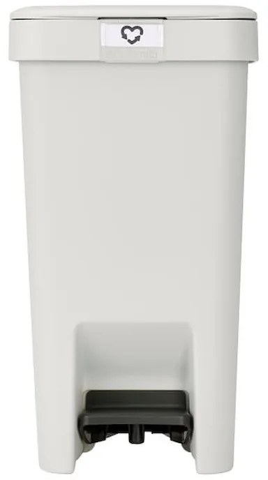 Кош за боклук с педал Brabantia StepUp 1008476, 10 л, Екологични материали, Голям отвор, Светлосив