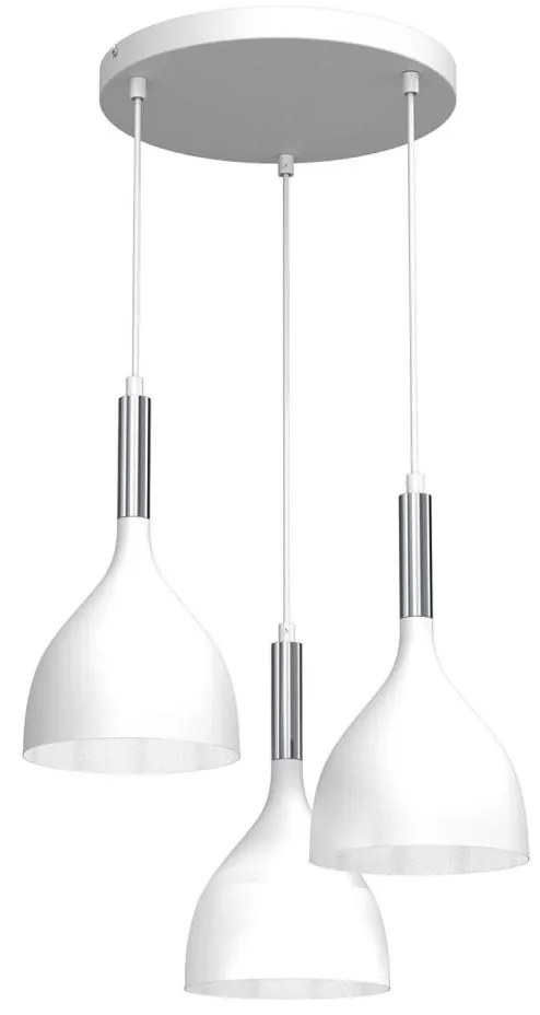Пендел NOAK 3xE27/15W/230V бял/хром