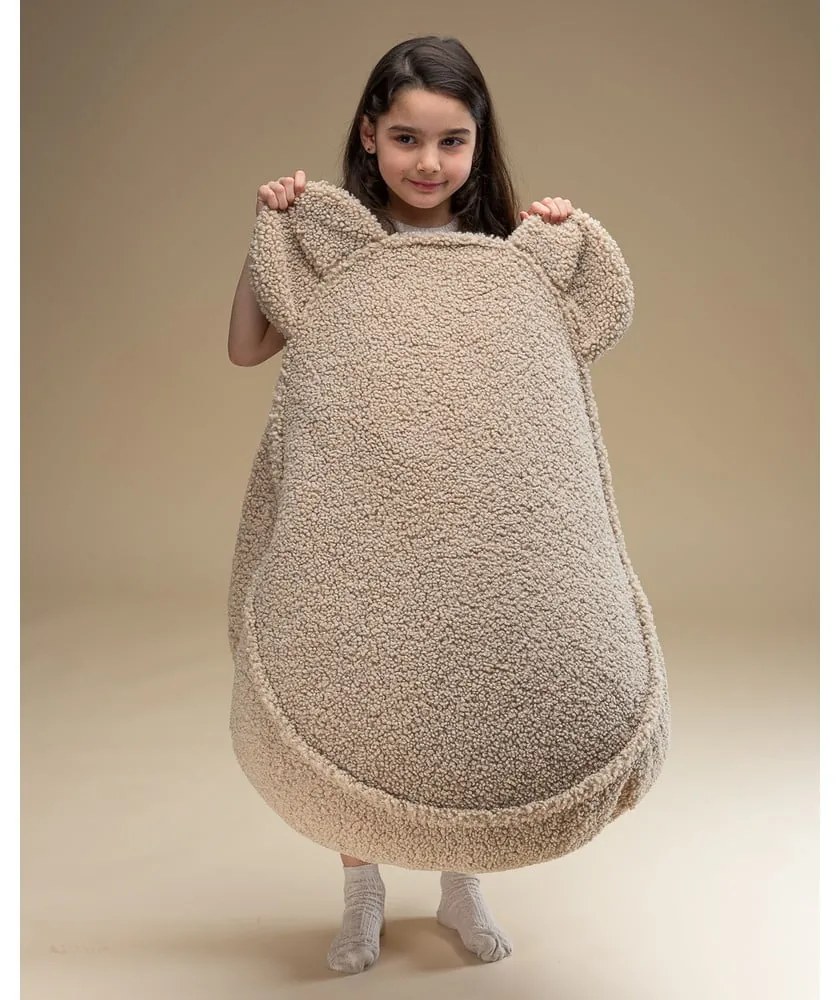 Светлокафяв детски пуф от букле Bear – Wigiwama