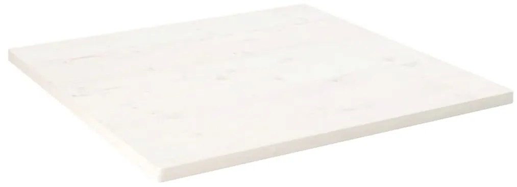 824396 vidaXL Плот за маса, бял, 90x90x2,5 см, бор масив, квадратен