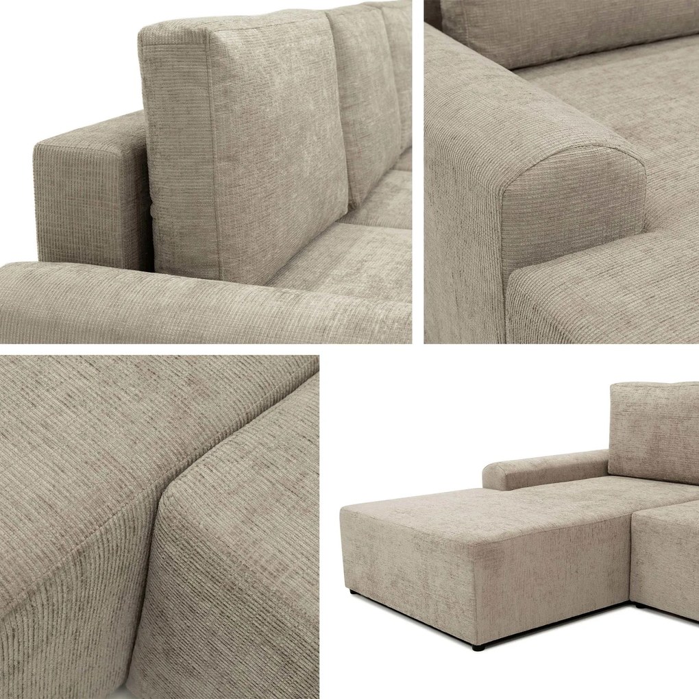 Ъглов диван Bella L-Бежов-Ляв