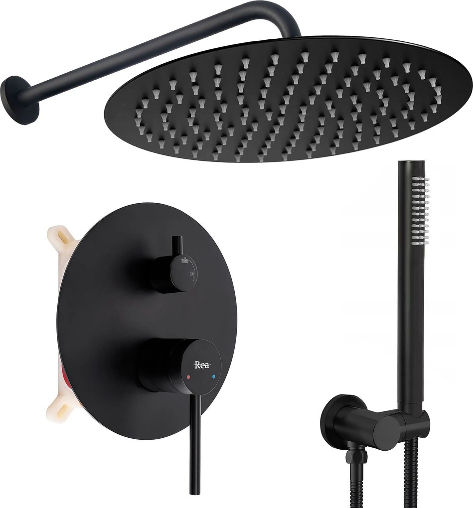 Душ система за вграждане Rea Foss Clif Black + BOX