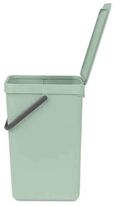 Кош за разделно събиране на боклук Brabantia Sort&Go 1005517, 16 л, Дръжка, Възможност за стенен монтаж, Светлозелен