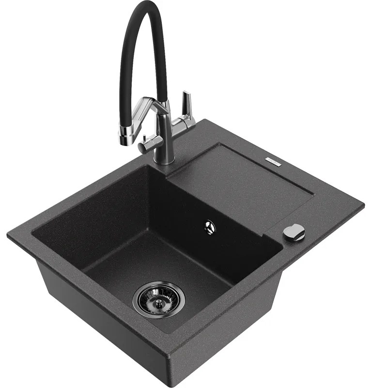 Mexen Enzo гранитна кухненска мивка с 1 корито, с отцеждач, и кухненски