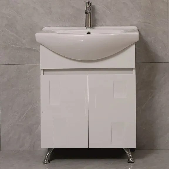 Долен шкаф за баня ICP 6591 NEW, Inter Ceramic, PVC, бял, с умивалник, 66x51.5x85см