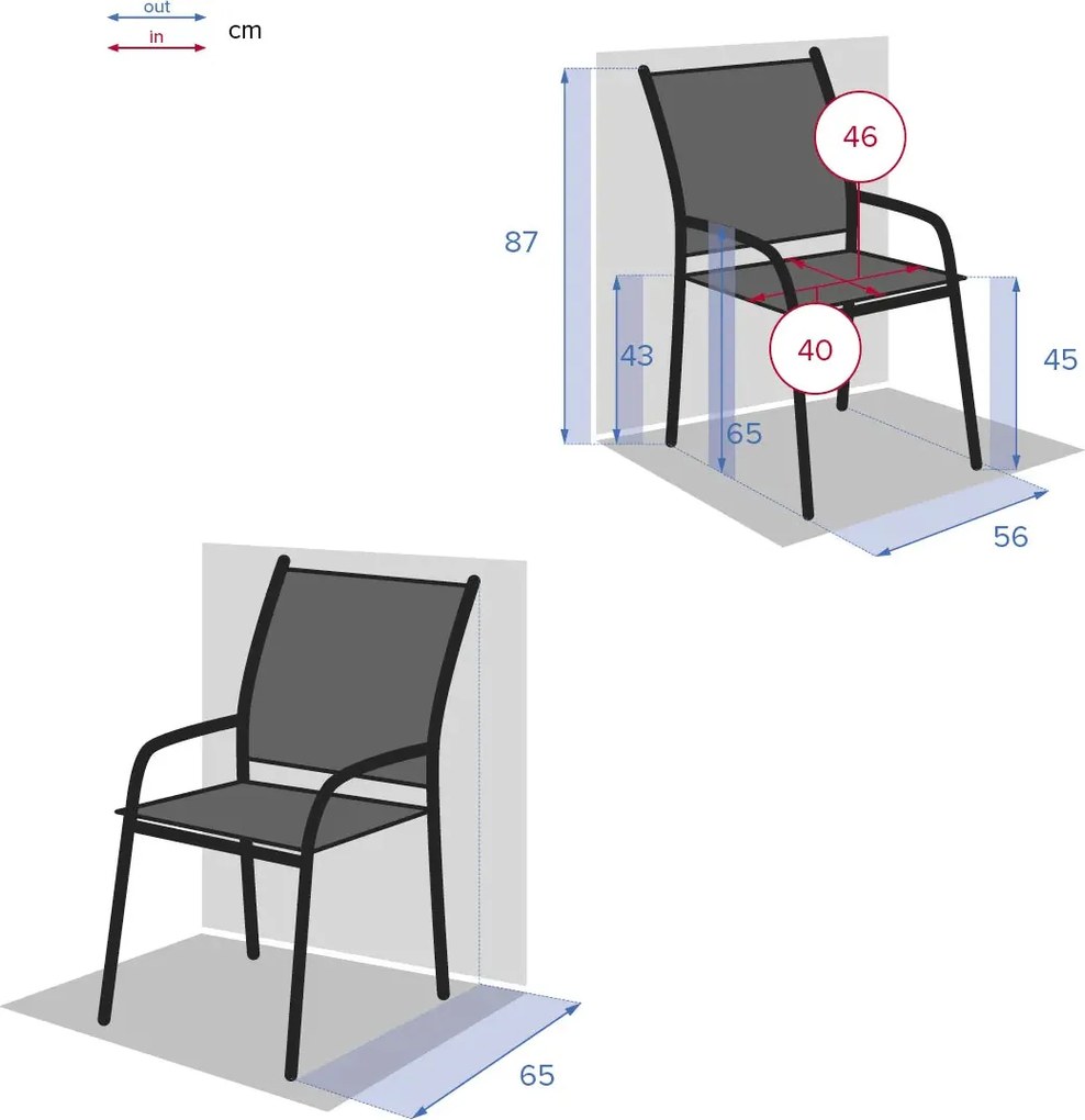 Градински стол Hesperide Piazza, Червен