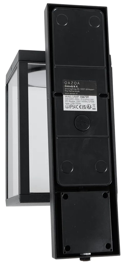 Външна стенна лампа черна с LED IP54 - Ferdinand