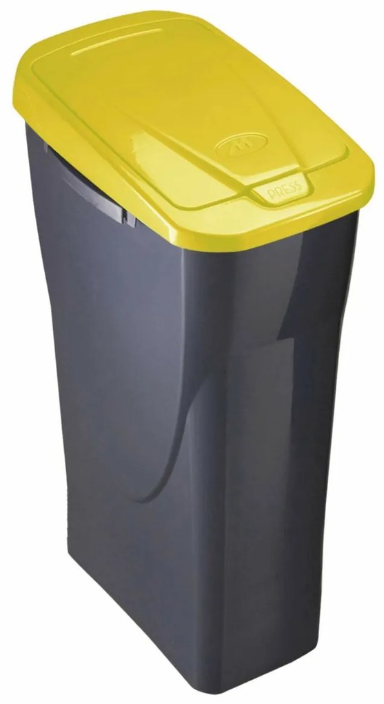 Кошче за Рециклирани Отпадъци Mondex Ecobin Жълт С капак 25 L