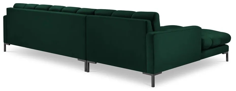 Тъмнозелен ъглов диван от кадифе , ляв ъгъл Bali - Cosmopolitan Design