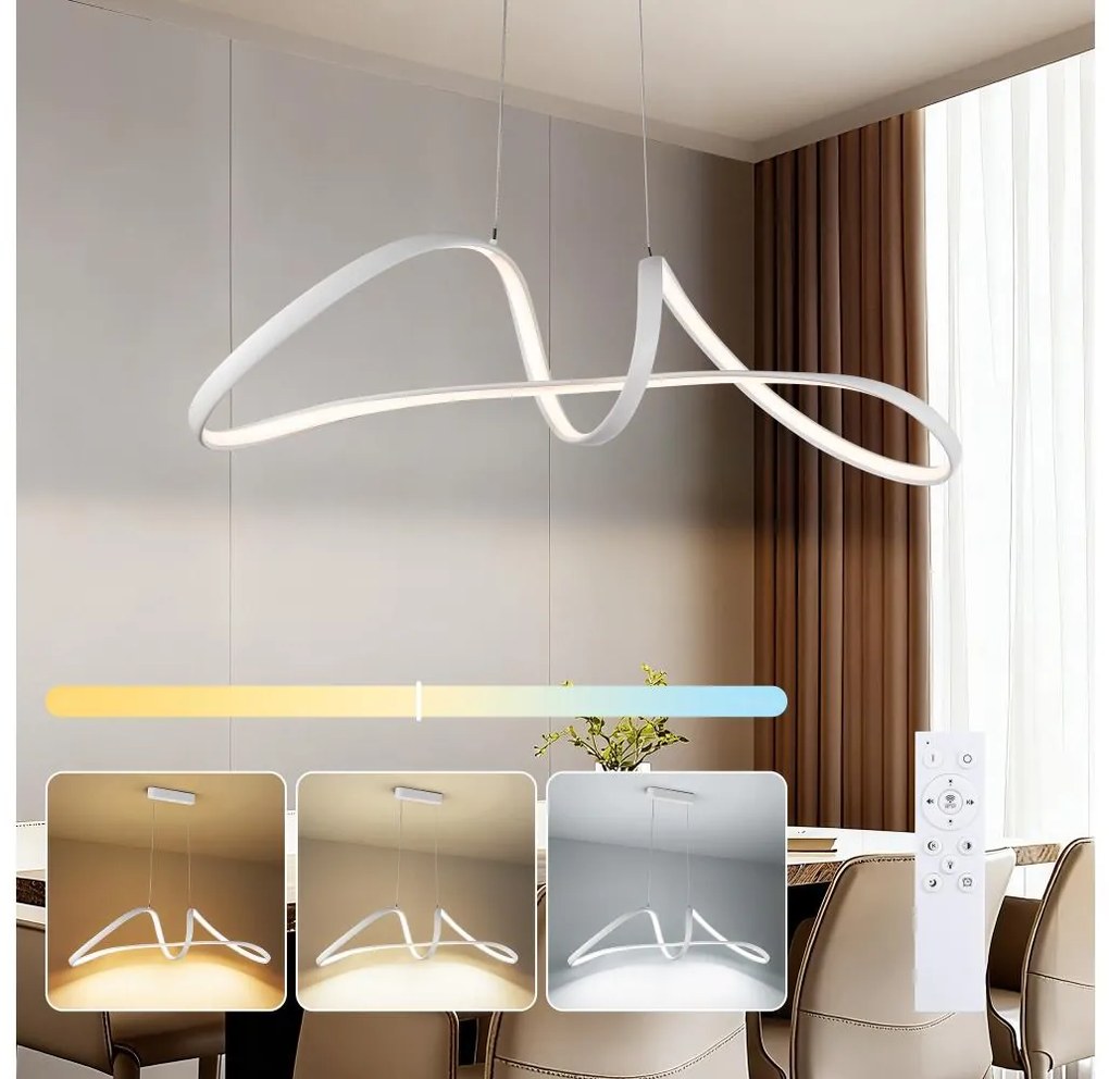 Brilagi-LED Димируема висяща лампа на кабел TWISTER LED/60W/230V 3000-6000K бяла + дистанционно управление